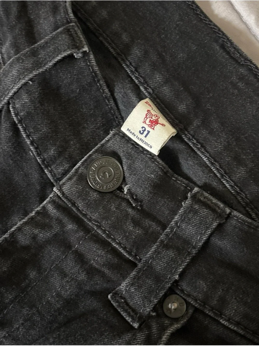 True Religion Men's Black Slim Straight Jeans